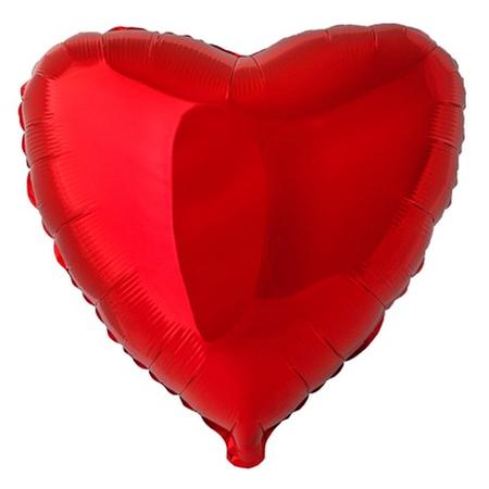 Красное сердце из фольги с гелием